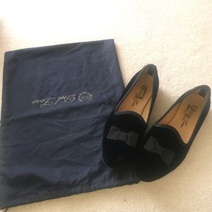 [Del Toro] black velvet shoes with bow tie